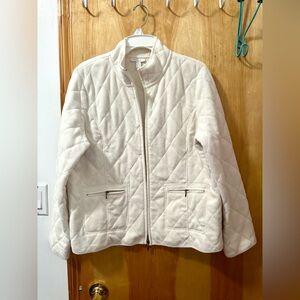 Charter Club White Puffer Jacket Quilted Lightweight